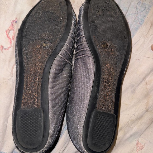 Silver Sparkle Ballet Shoes size 7 - Picture 3 of 5